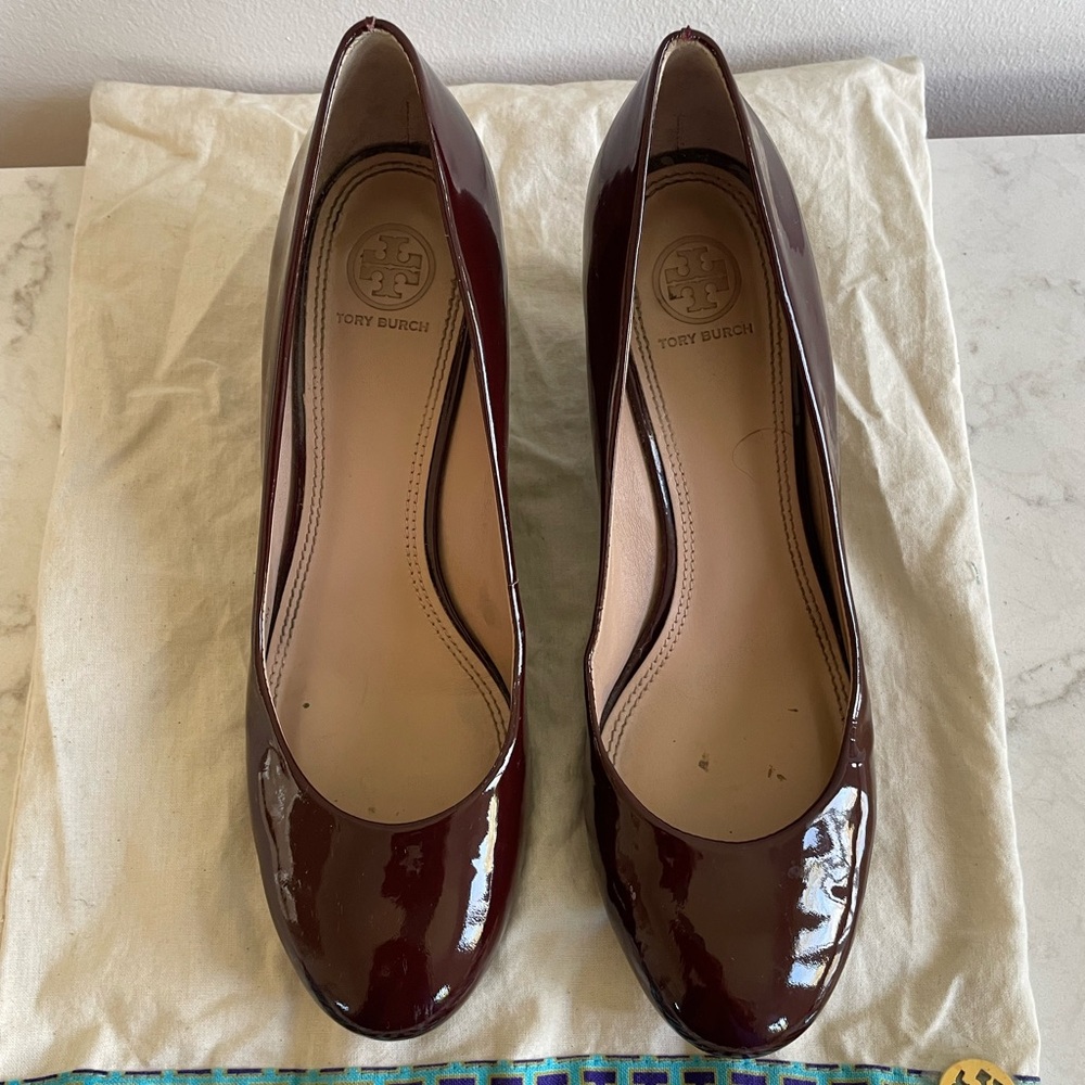 Tory Burch Wedge Heel Burgundy